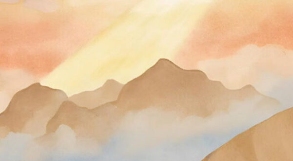 Water color painting of a mountain