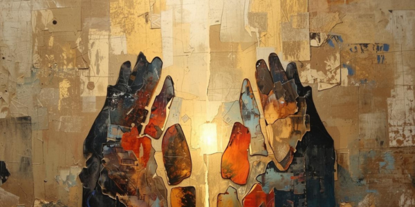 abstract hands in a painting