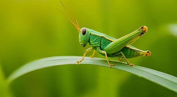 GRASSHOPPER ON A LEAF