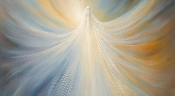 Abstract painting of light, veil type cloth