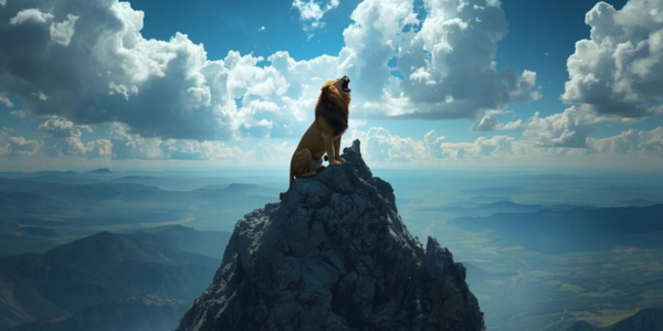 lion atop of a mountain